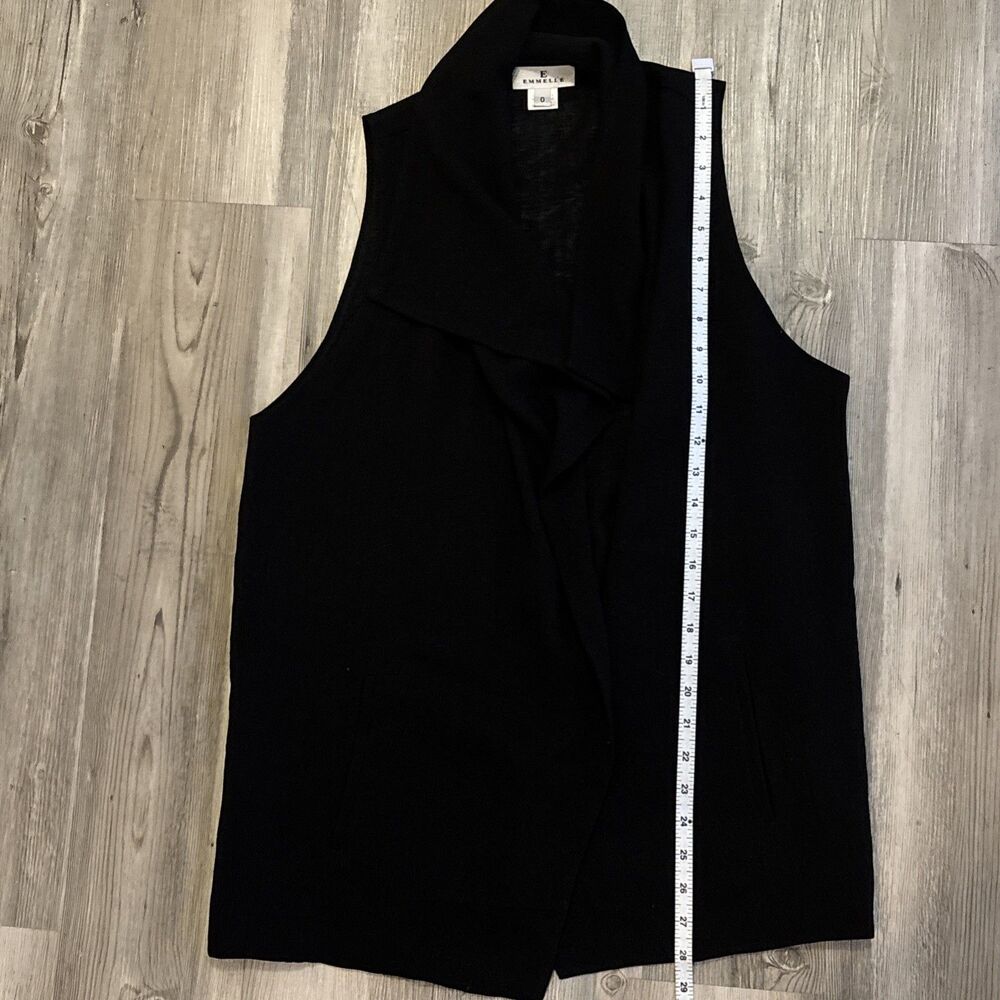 Vintage EMMELLE Black Sleeveless Open Blazer Size Small - Made In The USA - Picture 7 of 9